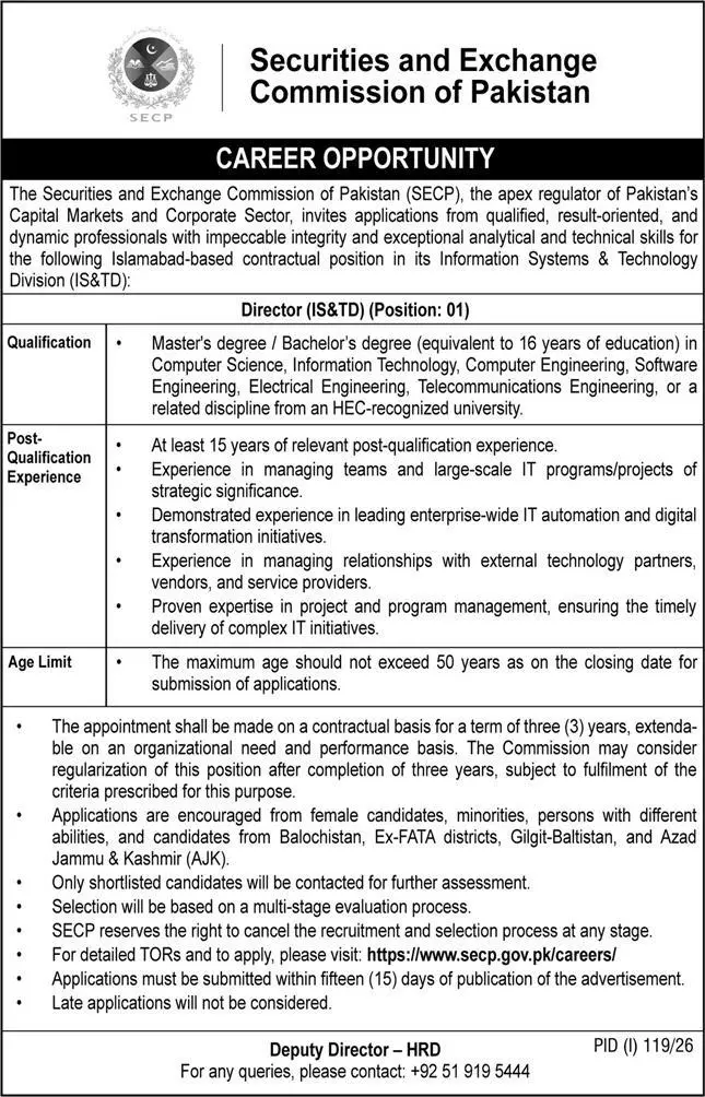 Jobs in SECP 2026