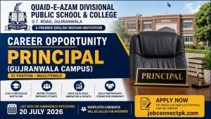 Principal Jobs in Quaid e Azam Divisional Public School and College Gujranwala